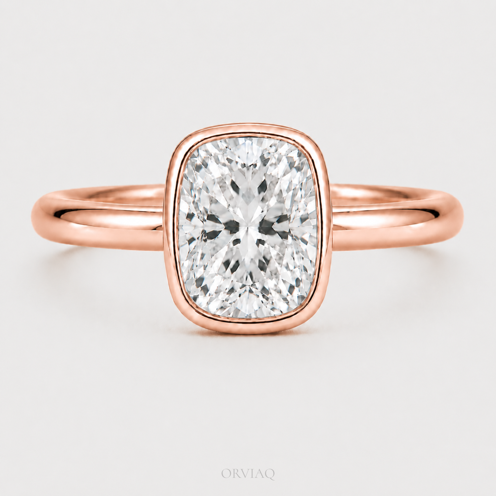 2.5 CT Cushion Cut Lab Grown Diamond Engagement Ring 14K White Gold