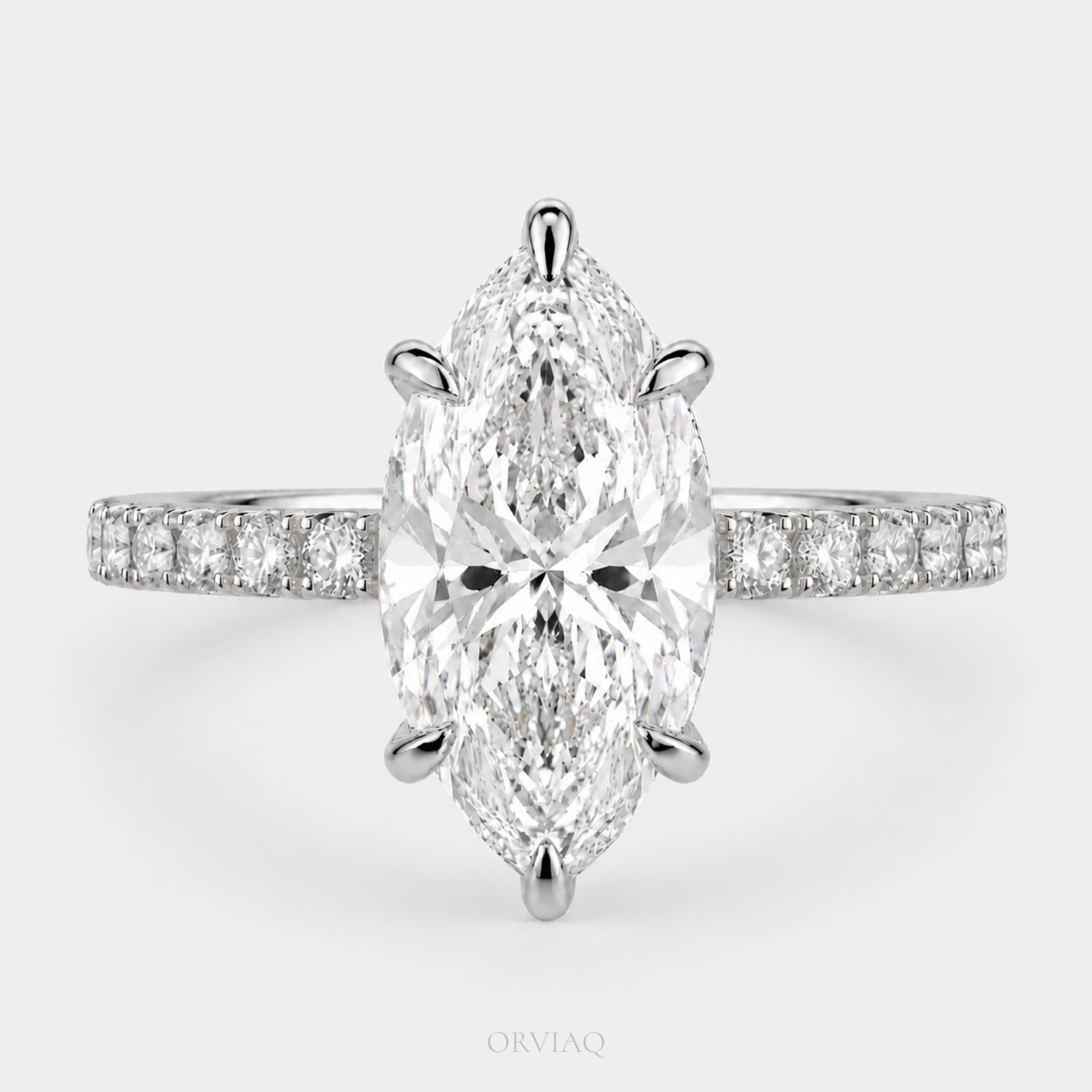 1.5 CT Marquise Lab Grown Diamond Engagement Ring 14K Yellow Gold