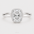 2.5 CT Cushion Cut Lab Grown Diamond Engagement Ring 14K White Gold
