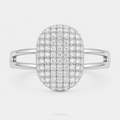 Round Brilliant Lab-Grown Diamond Oval Pave Cluster Engagement Ring