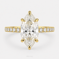 1.5 CT Marquise Lab Grown Diamond Engagement Ring 14K Yellow Gold