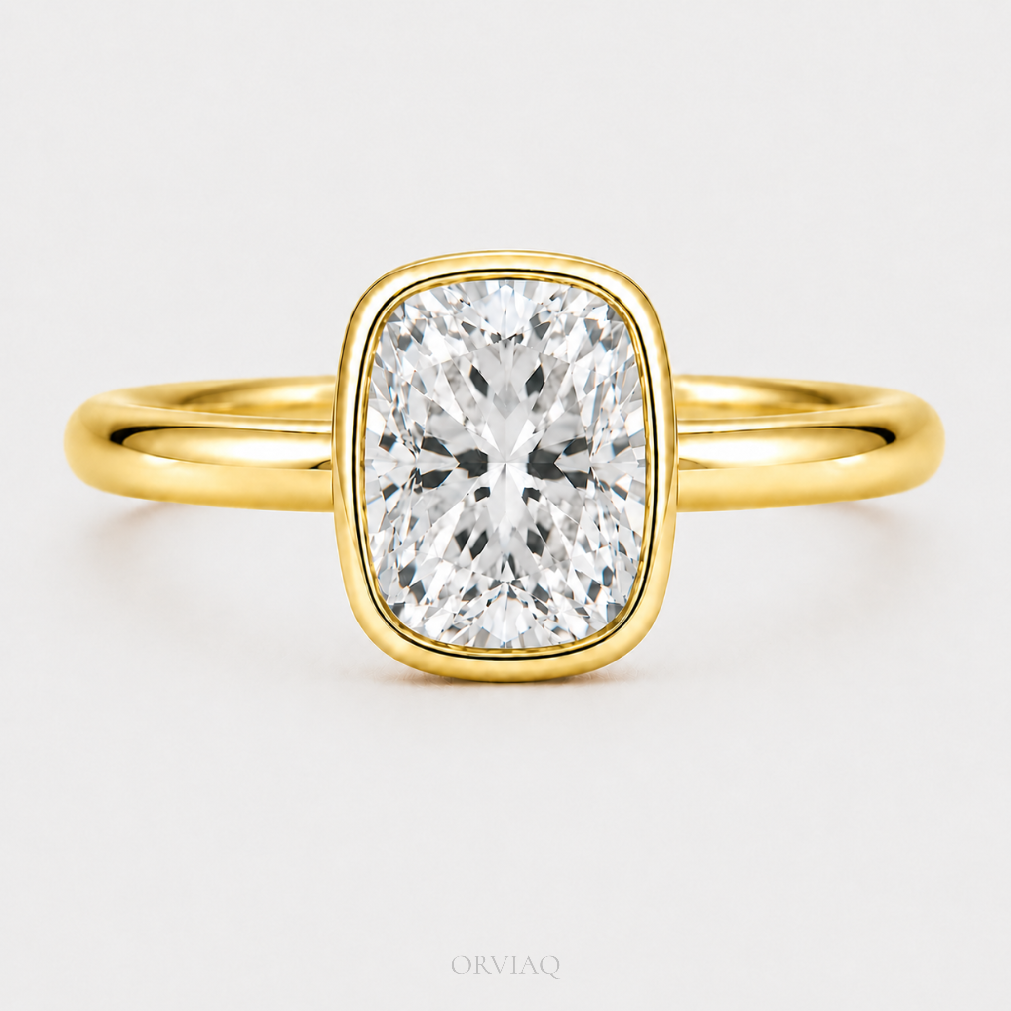 2.5 CT Cushion Cut Lab Grown Diamond Engagement Ring 14K White Gold