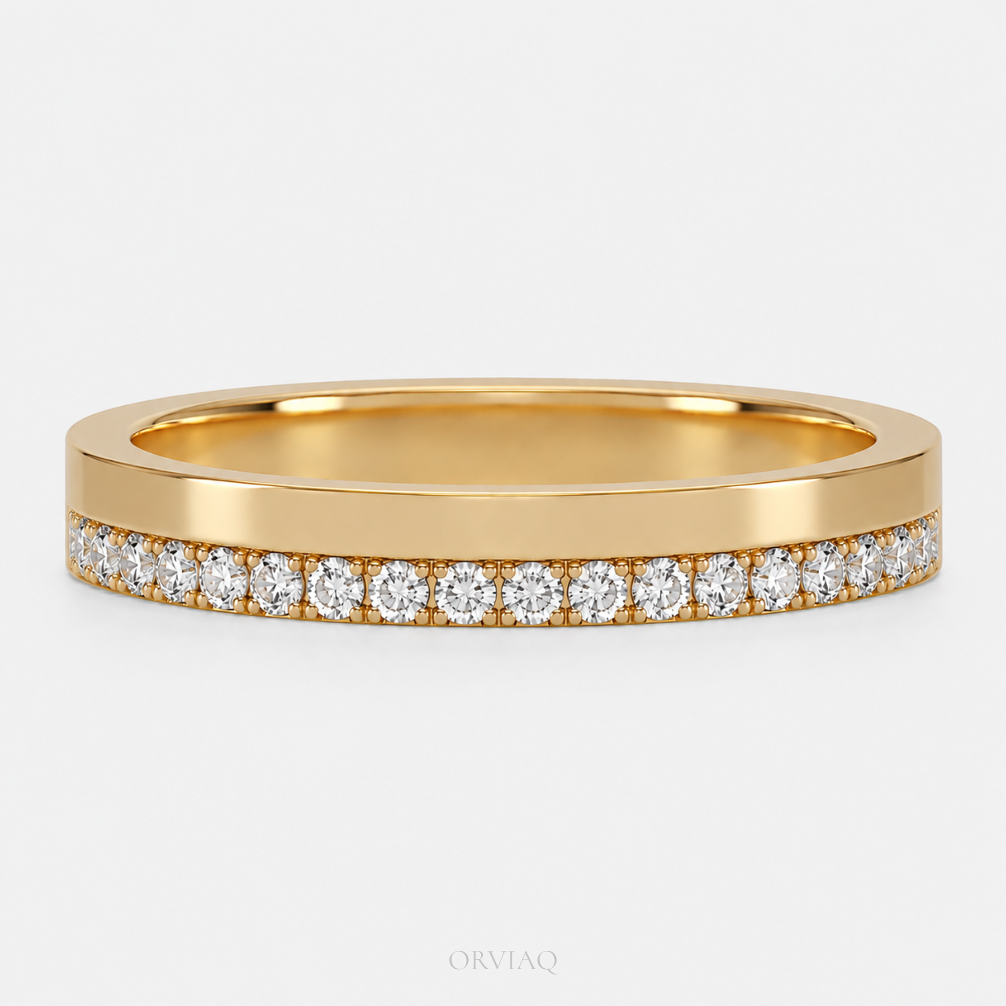 Round Brilliant Lab-Grown Diamond Pave Wedding Band | 0.30 TCW Solid Gold Minimalist Stackable Ring