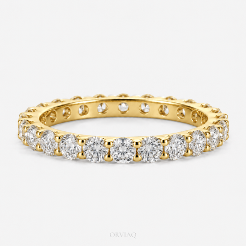 2 CT Lab-Grown Diamond Round Brilliant Eternity Wedding Band | Shared Prong Full Eternity Ring | IGI Certified Anniversary Ring