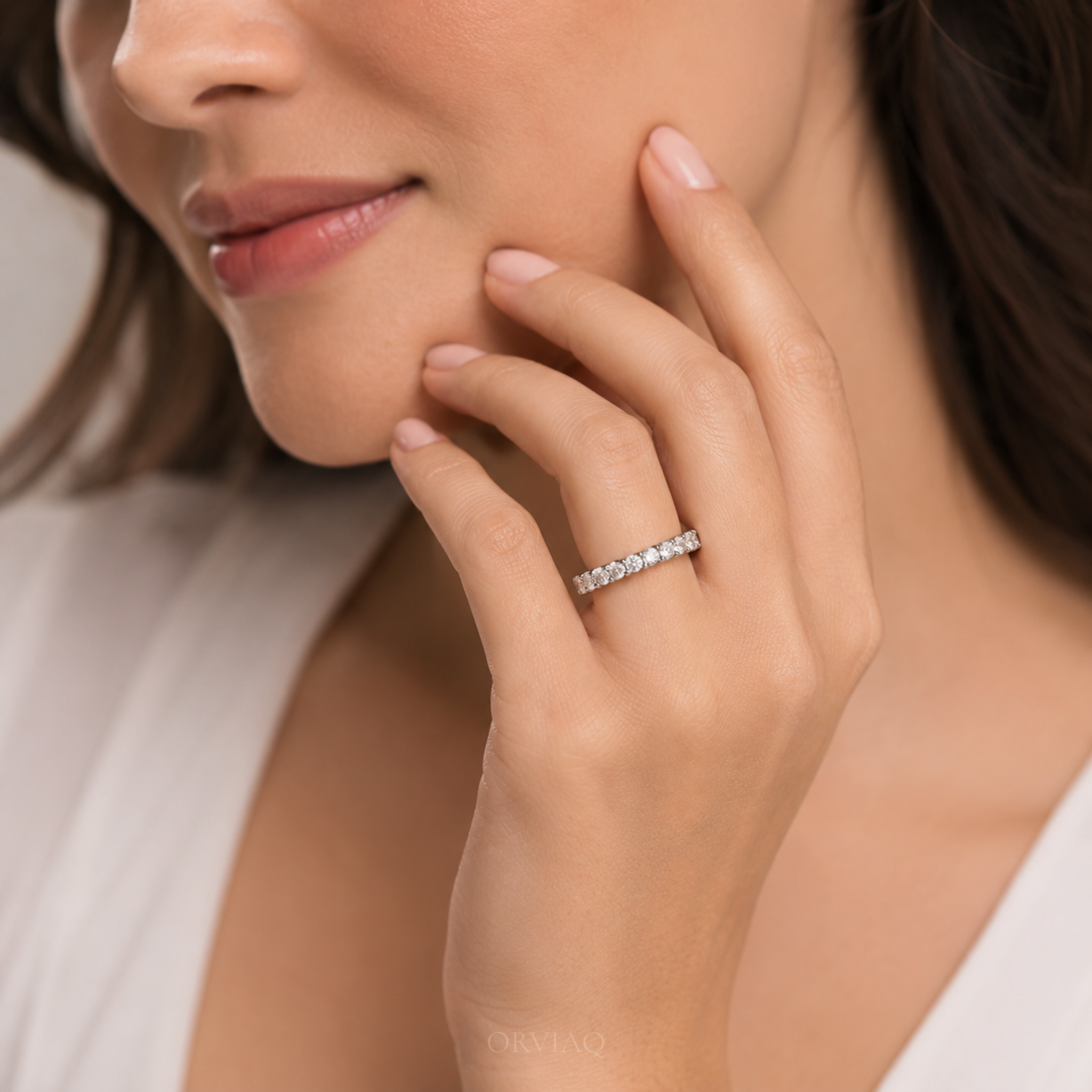 2 CT Lab-Grown Diamond Round Brilliant Eternity Wedding Band | Shared Prong Full Eternity Ring | IGI Certified Anniversary Ring