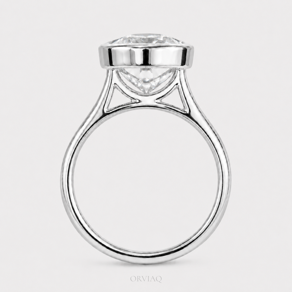 2.5 CT Cushion Cut Lab Grown Diamond Engagement Ring 14K White Gold
