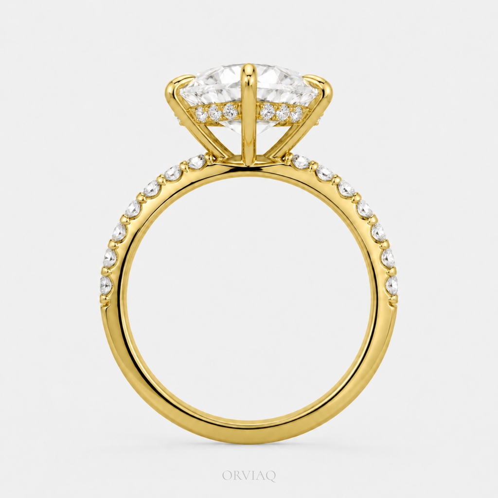 1.5 CT Marquise Lab Grown Diamond Engagement Ring 14K Yellow Gold
