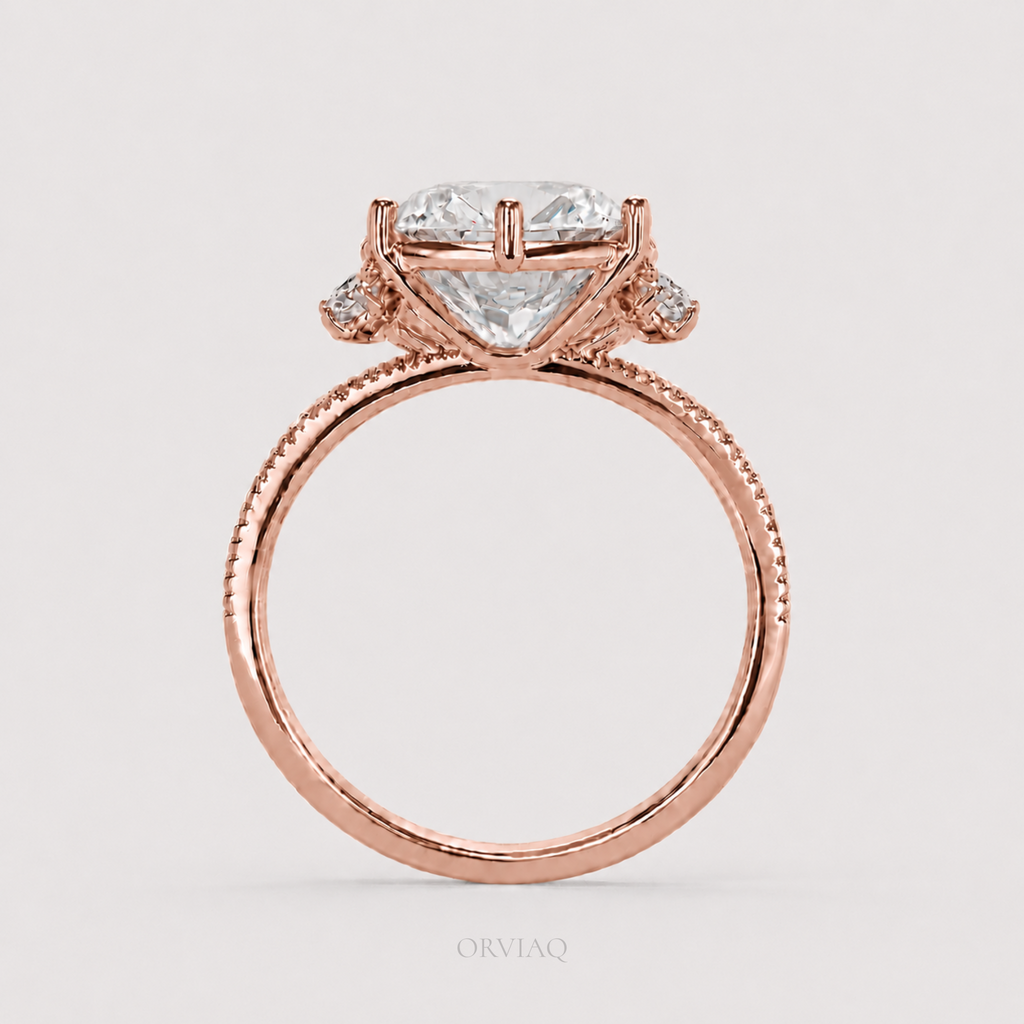 Marquise Lab Grown Diamond Engagement Ring 14K Rose Gold