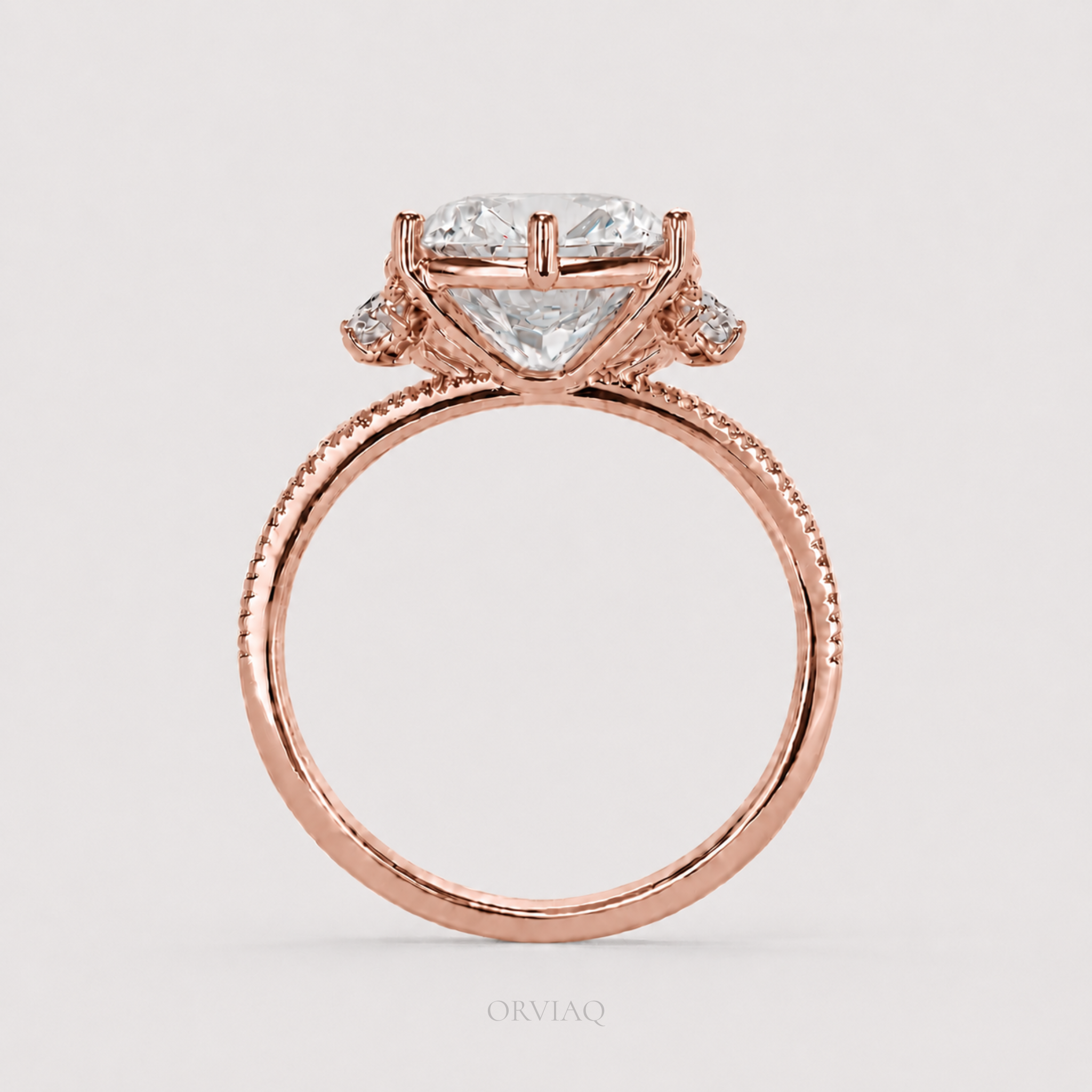 Marquise Lab Grown Diamond Engagement Ring 14K Rose Gold