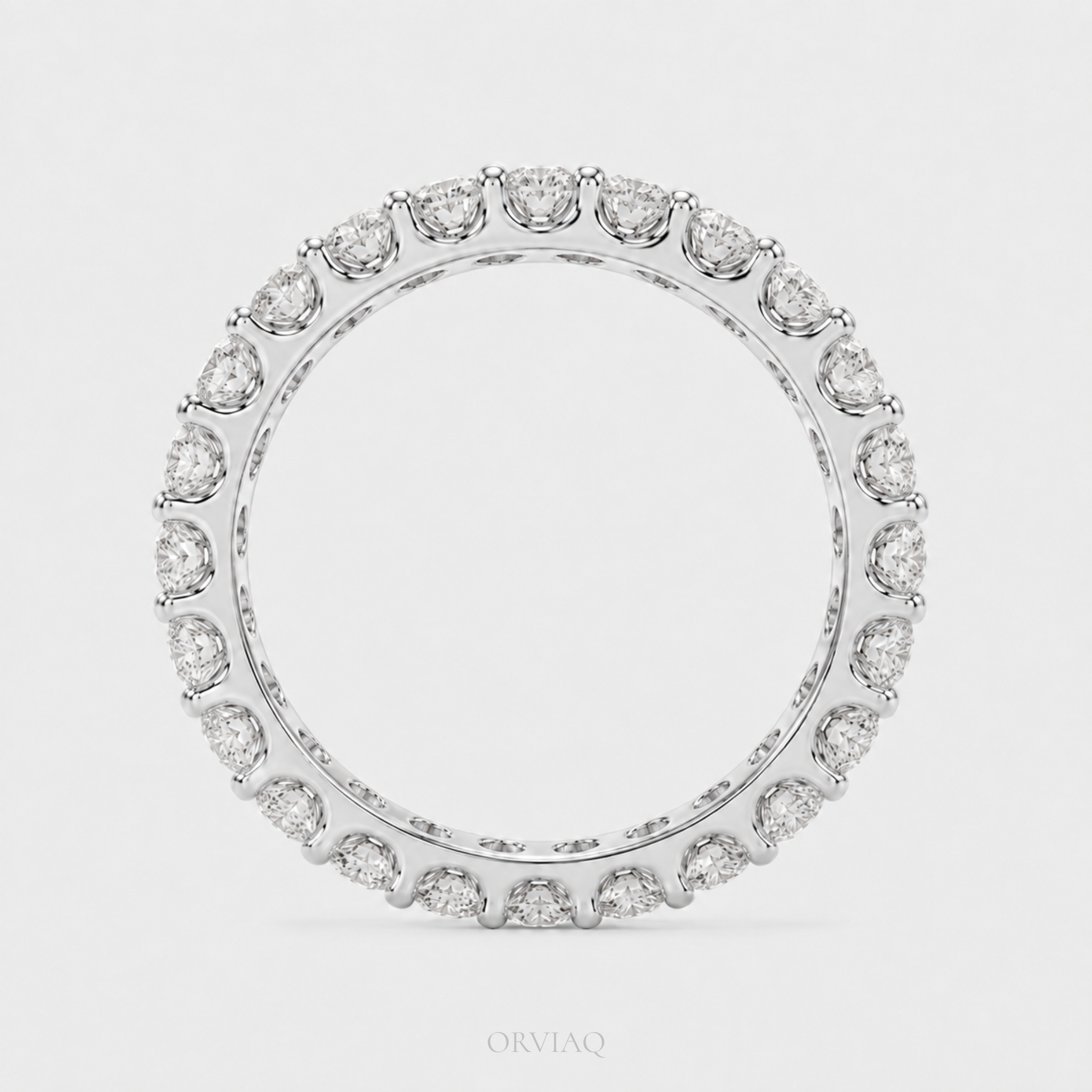 2 CT Lab-Grown Diamond Round Brilliant Eternity Wedding Band | Shared Prong Full Eternity Ring | IGI Certified Anniversary Ring