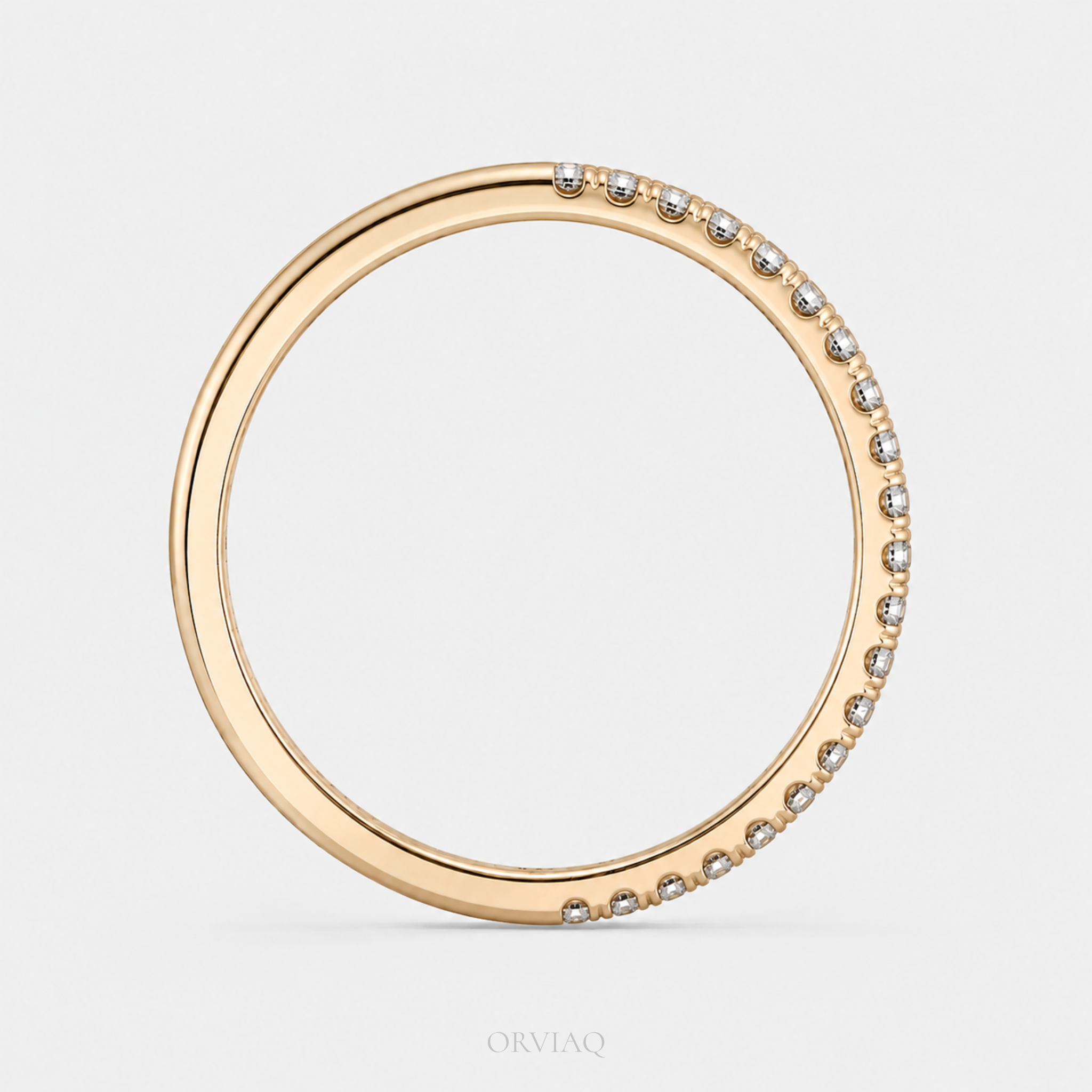 Round Brilliant Lab-Grown Diamond Pave Wedding Band | 0.30 TCW Solid Gold Minimalist Stackable Ring