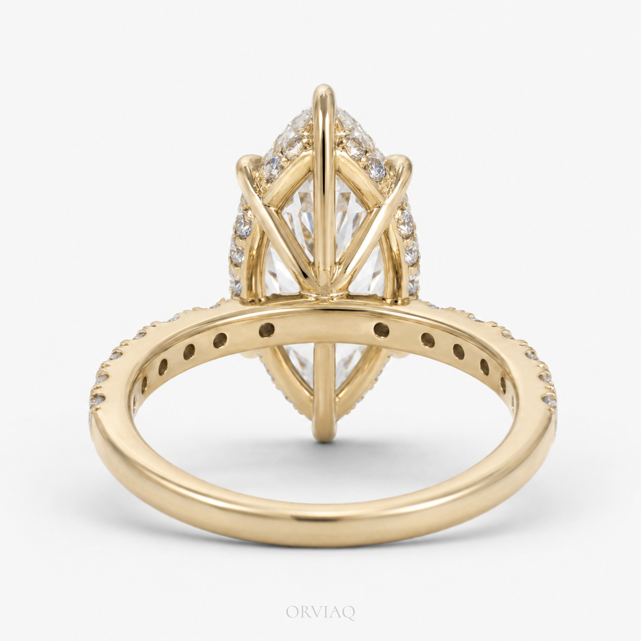 1.5 CT Marquise Lab Grown Diamond Engagement Ring 14K Yellow Gold
