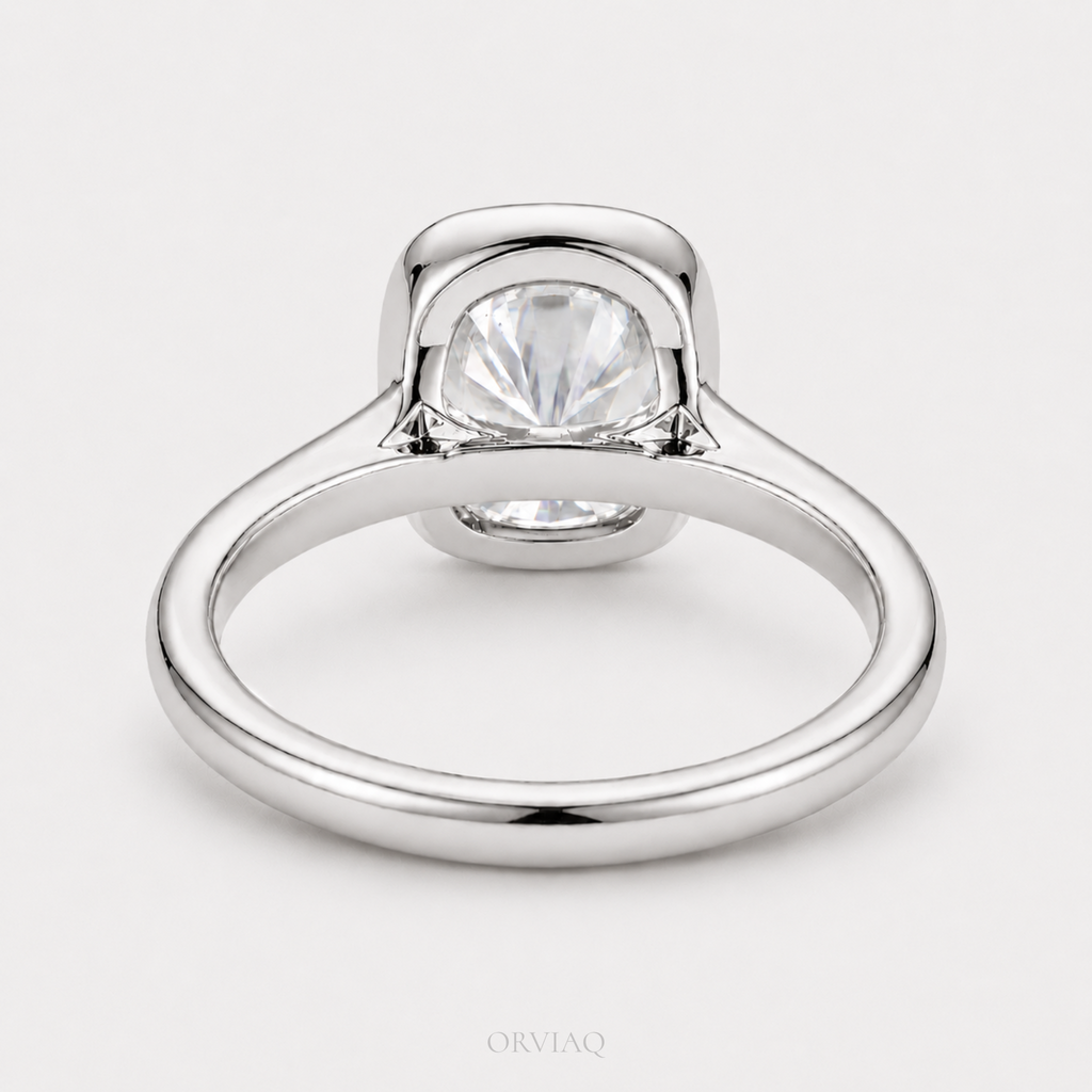 2.5 CT Cushion Cut Lab Grown Diamond Engagement Ring 14K White Gold