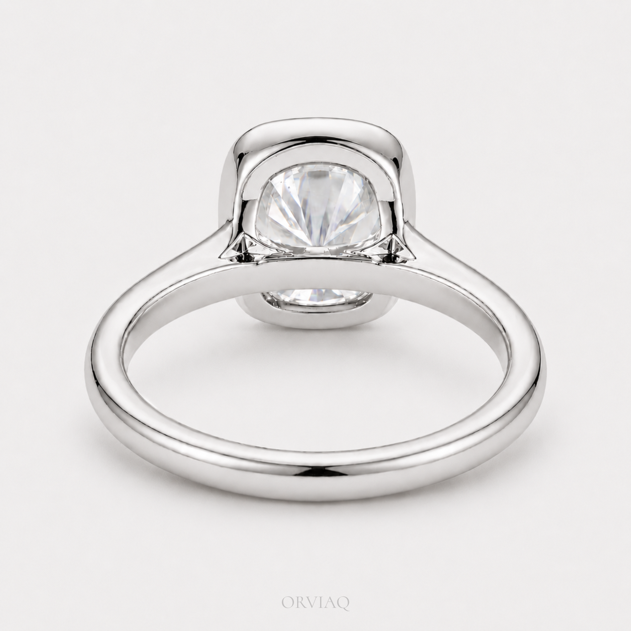 2.5 CT Cushion Cut Lab Grown Diamond Engagement Ring 14K White Gold