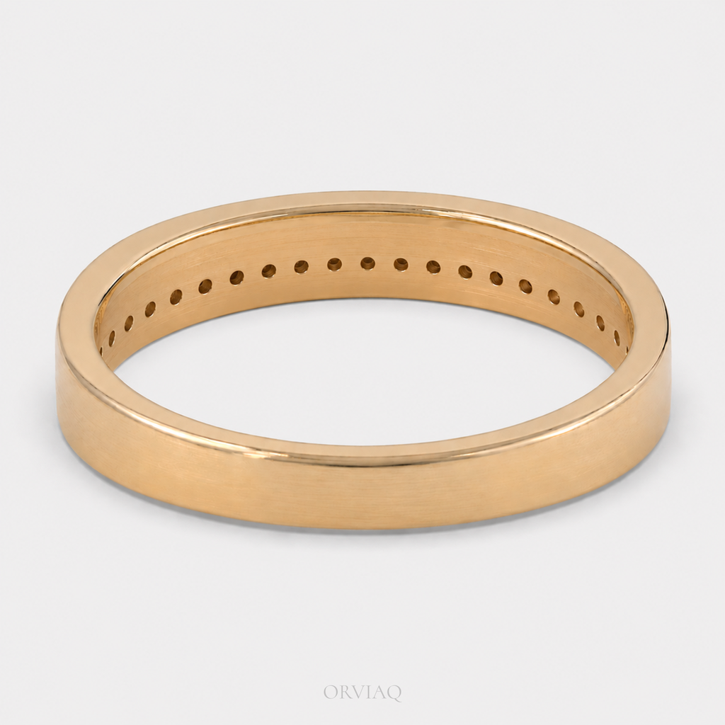 Round Brilliant Lab-Grown Diamond Pave Wedding Band | 0.30 TCW Solid Gold Minimalist Stackable Ring